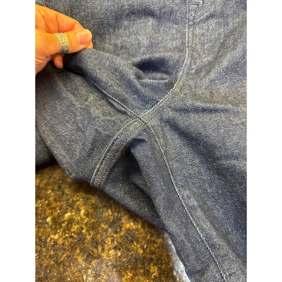 Spanx Zero Waistband Cropped Wide Leg Jeans Size M Raw Indigo Like New - Picture 7 of 10